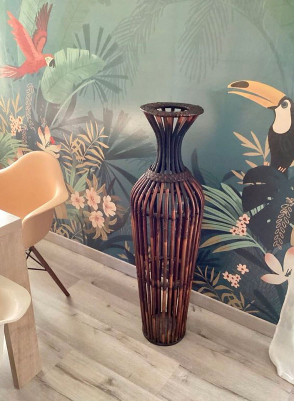 Grand vase rotin Décoration