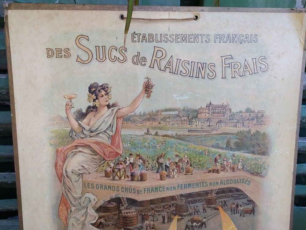 Carton Publicitaire Ets Fran&ccedil;ais des Sucs de Raisins Vins 