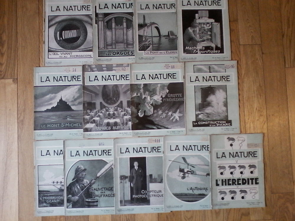 Lot De 13 Anciennes Revues "La Nature" Livres et BD