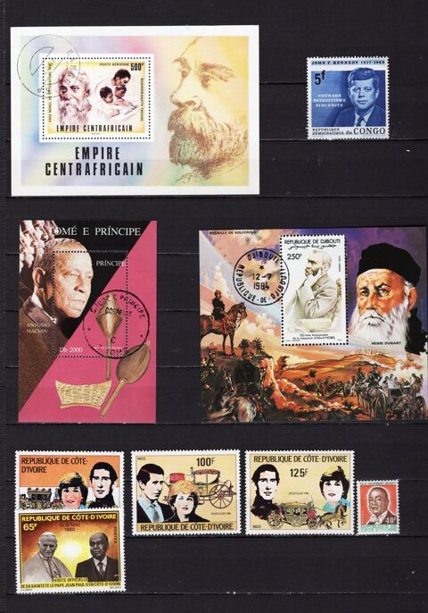 lot de 151 timbres du MONDE avec des PERSONNALITES 10 Les �glisottes-et-Chalaures (33)