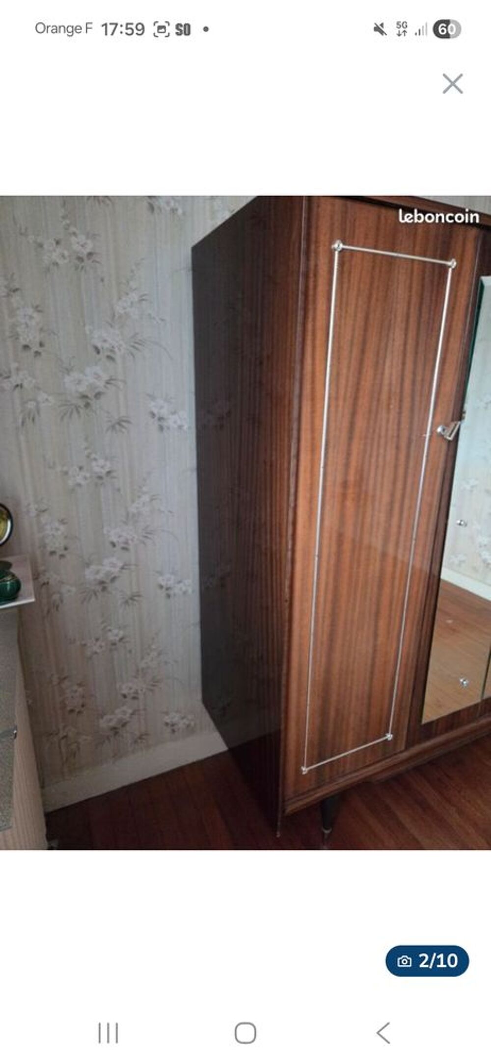 Armoire et chevet en palissandre Meubles