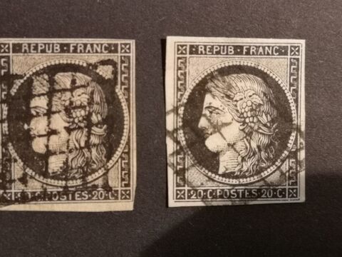 Timbres Yvert 3 et 3a 20 Nimes (30)