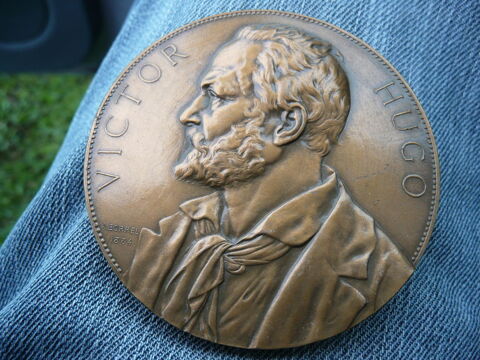Médaille bronze Victor Hugo signé Borrel 1884 87 Bordeaux (33)