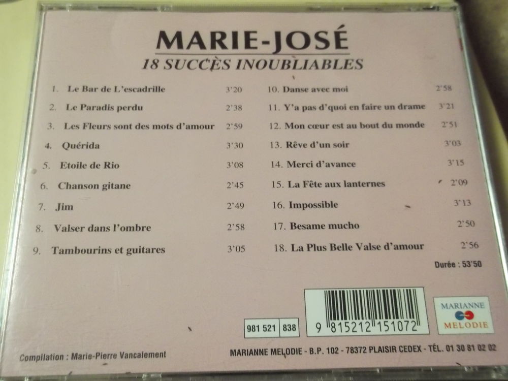 marie-jos&eacute; CD et vinyles