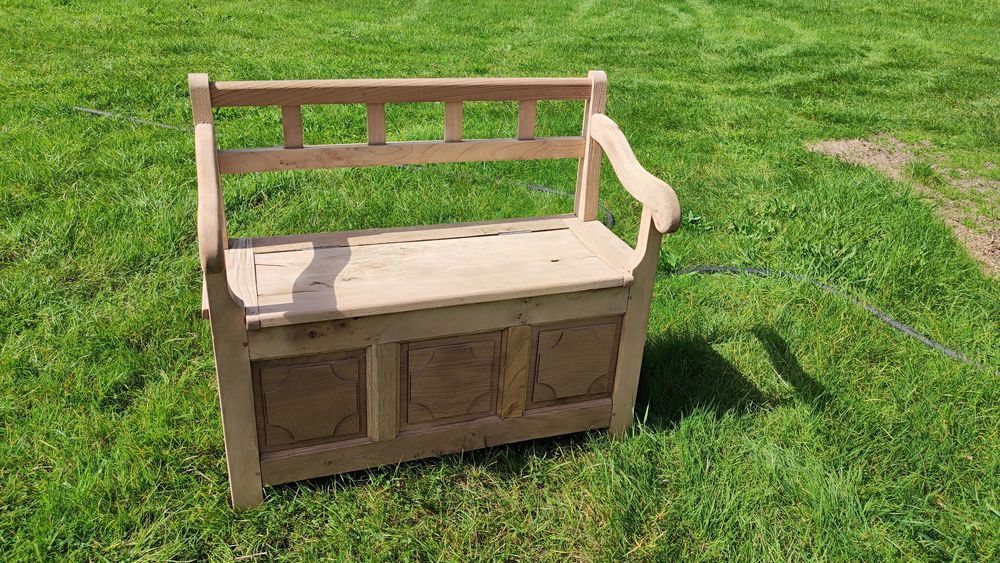 Banc en ch&ecirc;ne avec coffre Meubles
