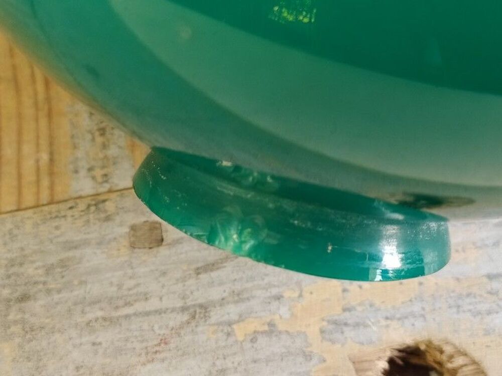 Abat-Jour Verre Opaline Verte Lampe de Bureau XIX&egrave;me 
Décoration