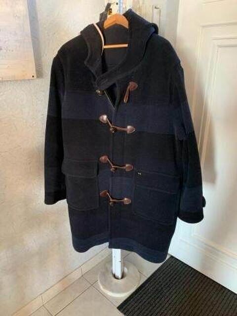 Duffle coat bleu � draperie rayures cama�eu 450 La Turballe (44)