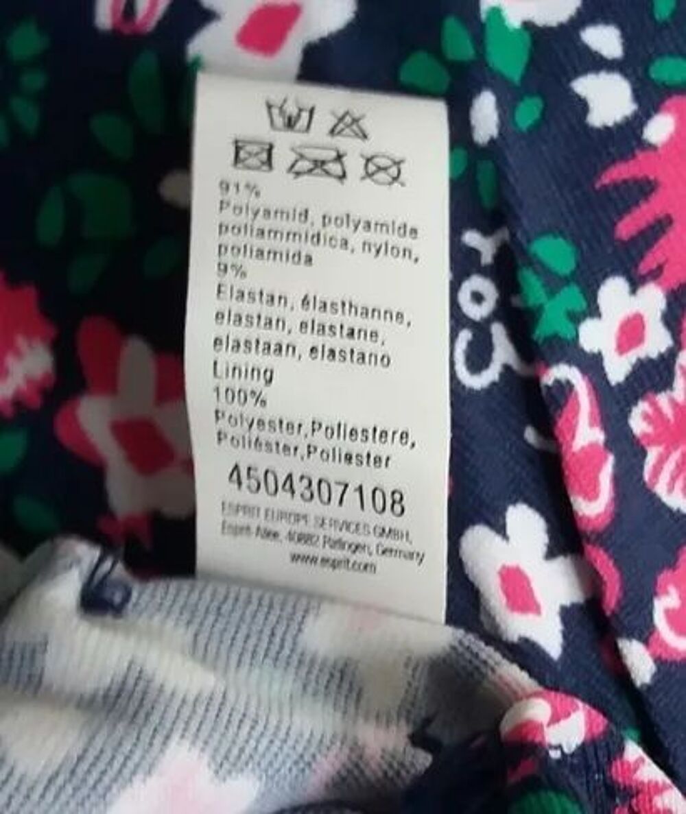 Maillot de bain fleuri fleuri liberty ESPRIT neuf T 38 - 40 Vêtements