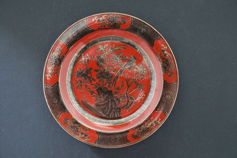 ASSIETTE CHINOISE ROUGE SIGNE  50 Saint-�tienne (42)