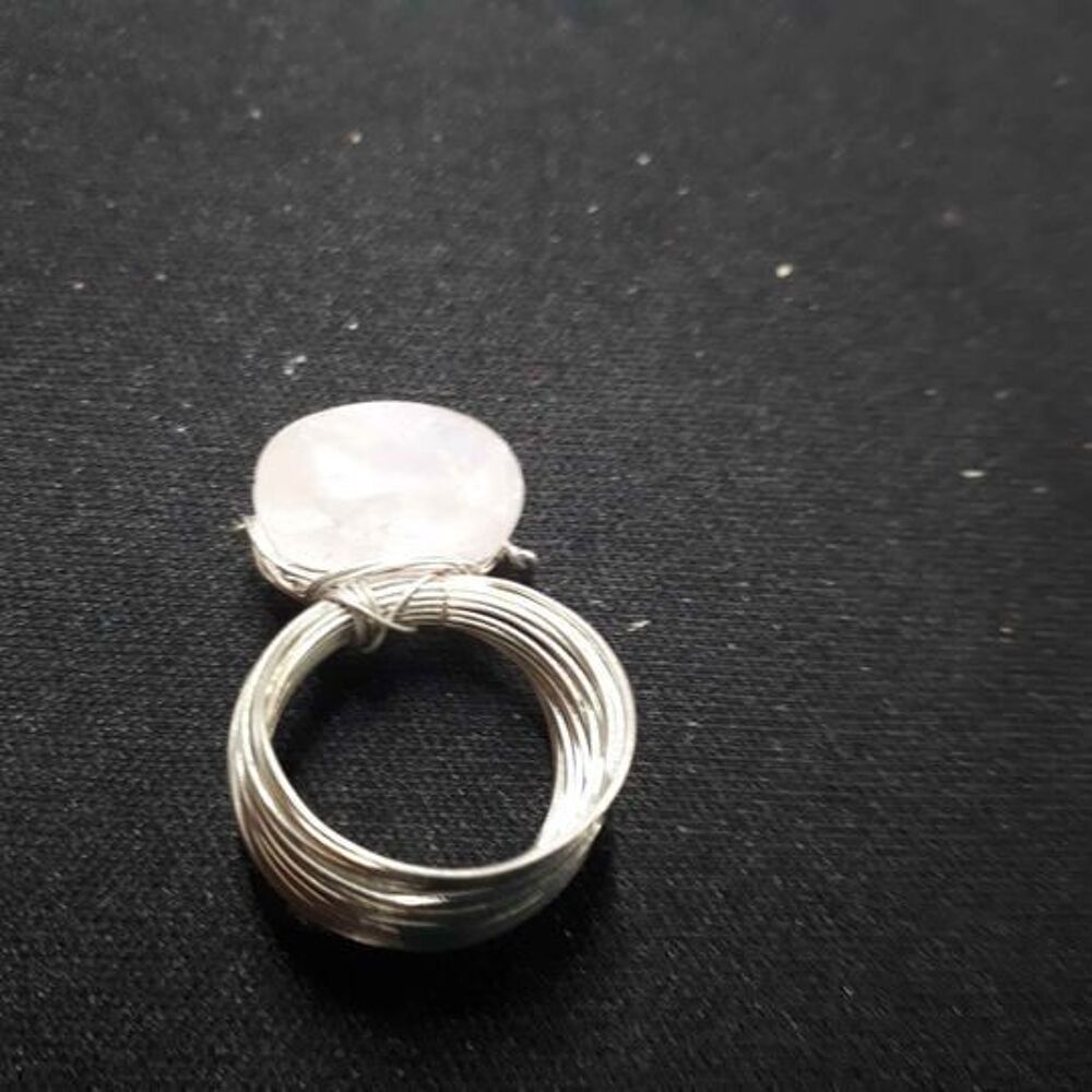 Bague T56 rose et argent&eacute; Bijoux et montres