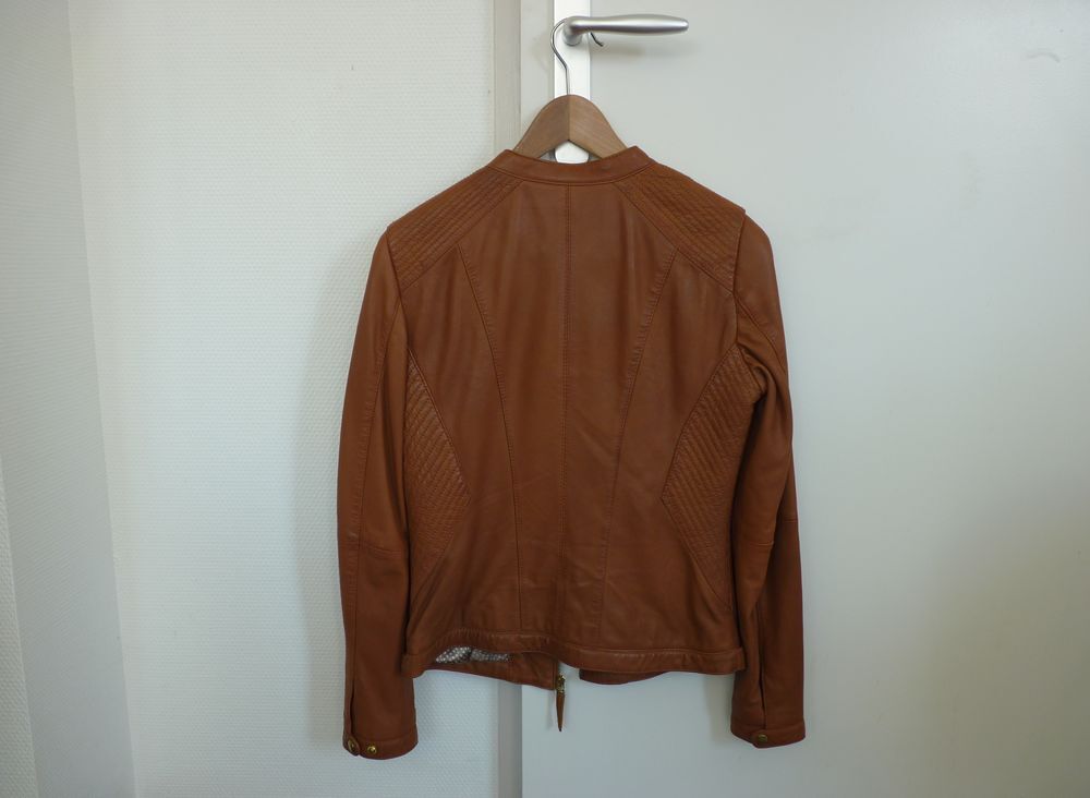 VESTE EN CUIR MARRON Vêtements