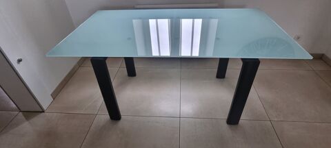 Table  manger en verre dpoli design extensible synchronis 290 Magny-Cours (58)