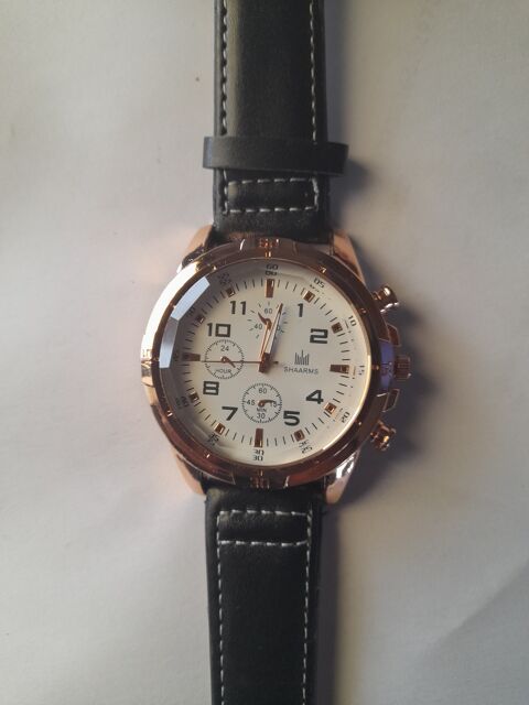montre homme bracelet cuir noir étanche 5 Lezoux (63)