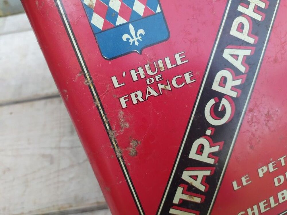 Ancien Bidon Huile ANTAR Graphite Pechelbronn 2L

