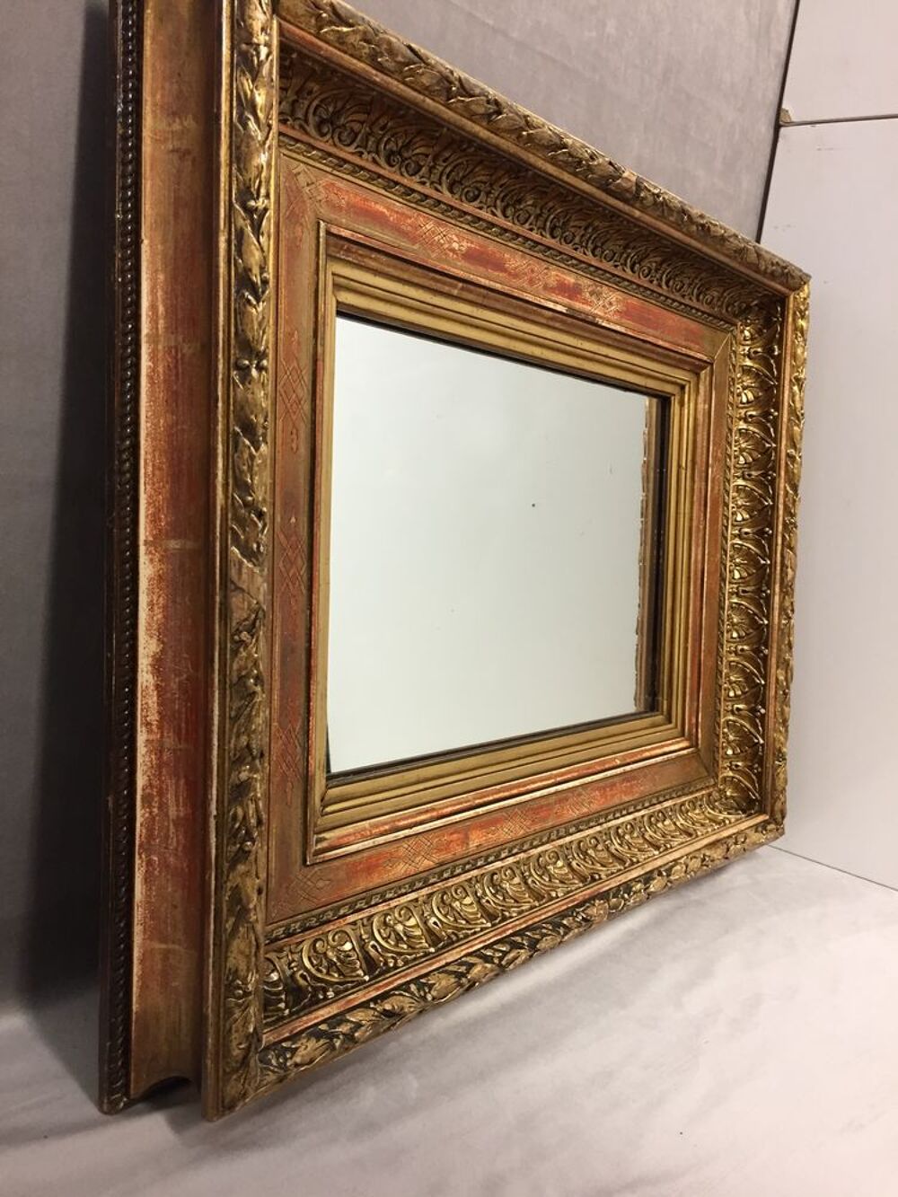 MIROIR CADRE ANCIEN BARBIZON NAPOLEON III BOIS DOR&Eacute; ART Dcoration