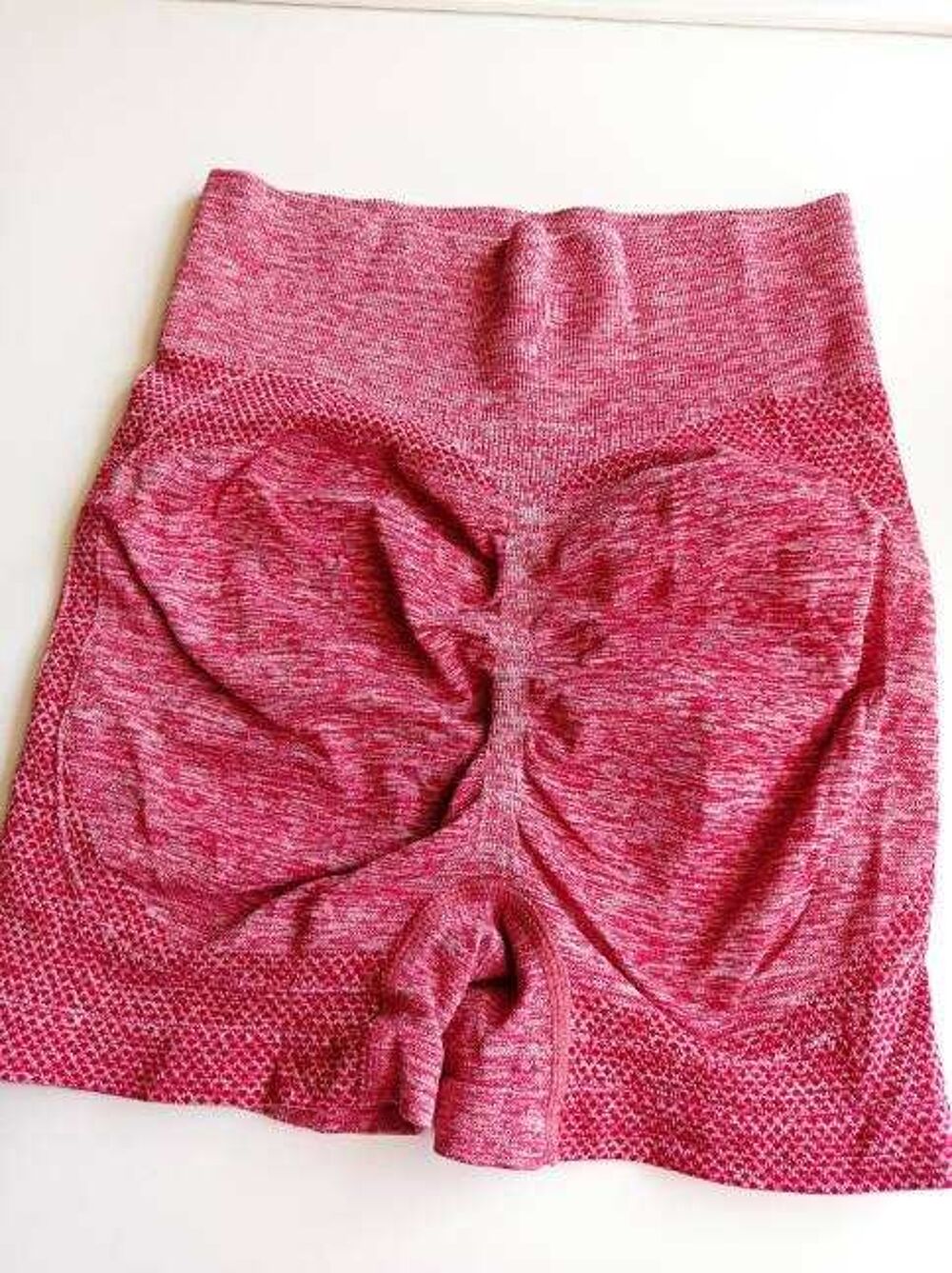 Short de Sport Taille Haute Push Up Rose Saumon S/M Vêtements