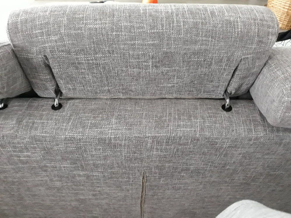 canap&eacute; et pouf Poltronesofa en tissu gris chin&eacute; Meubles