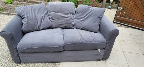 Canap� 2 places en tissus gris 120 Vouzon (41)