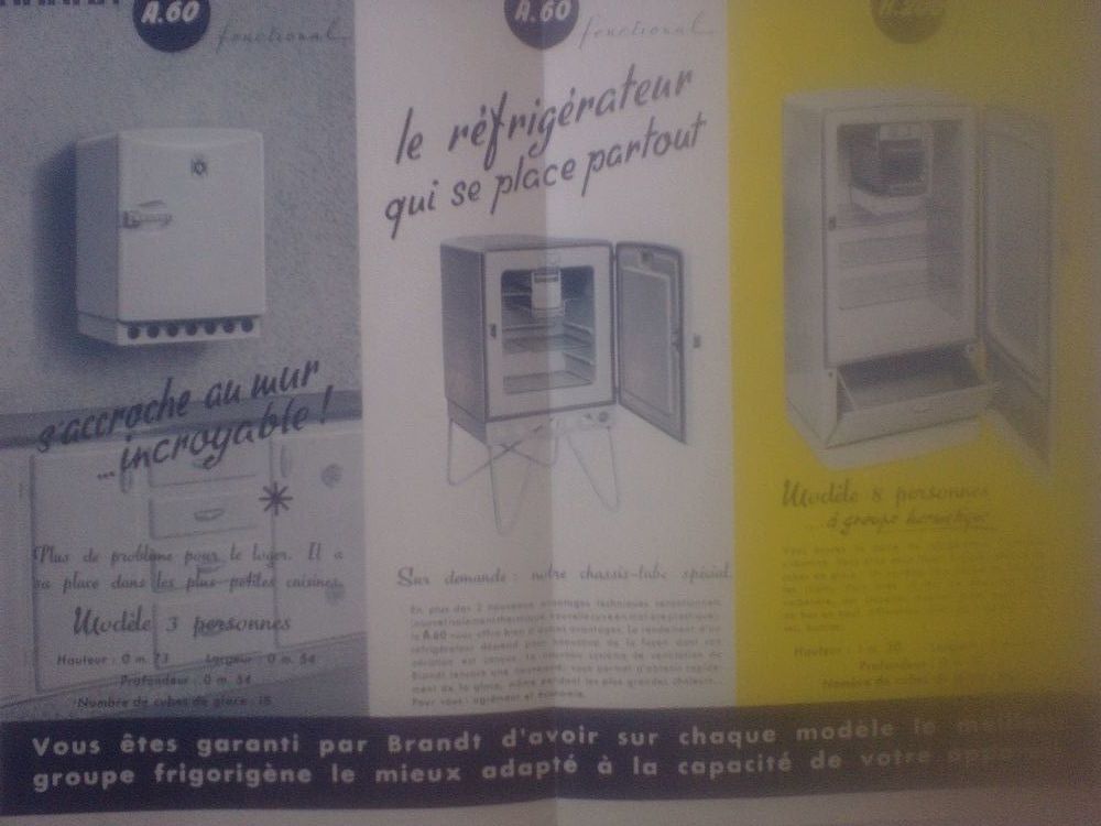 BRANDT Agent g&eacute;n&eacute;ral Sodame Paris 17e R&eacute;frig&eacute;rateur A60 H200 