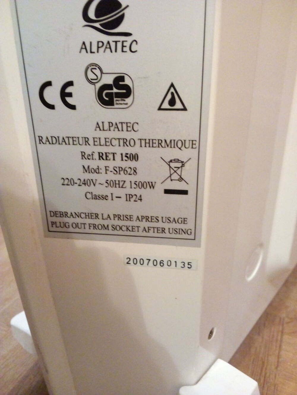 Convecteur &eacute;lectrique Electroménager