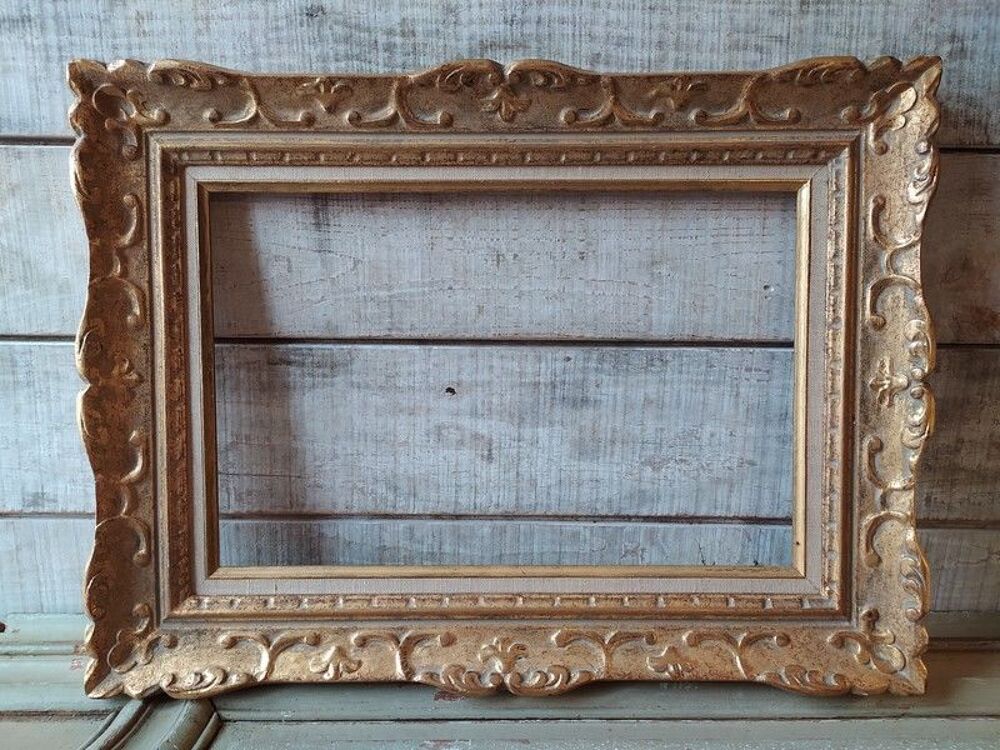 Cadre Style Montparnasse Bois Sculpt&eacute; Dor&eacute; Feuille 6P Décoration