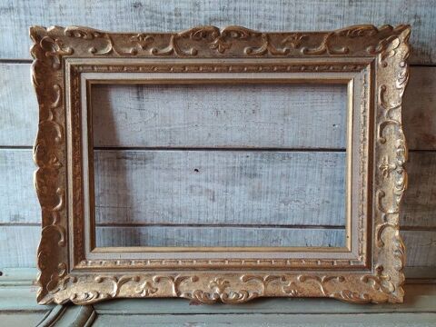 Cadre Style Montparnasse Bois Sculpté Doré Feuille 6P 120 Loches (37)