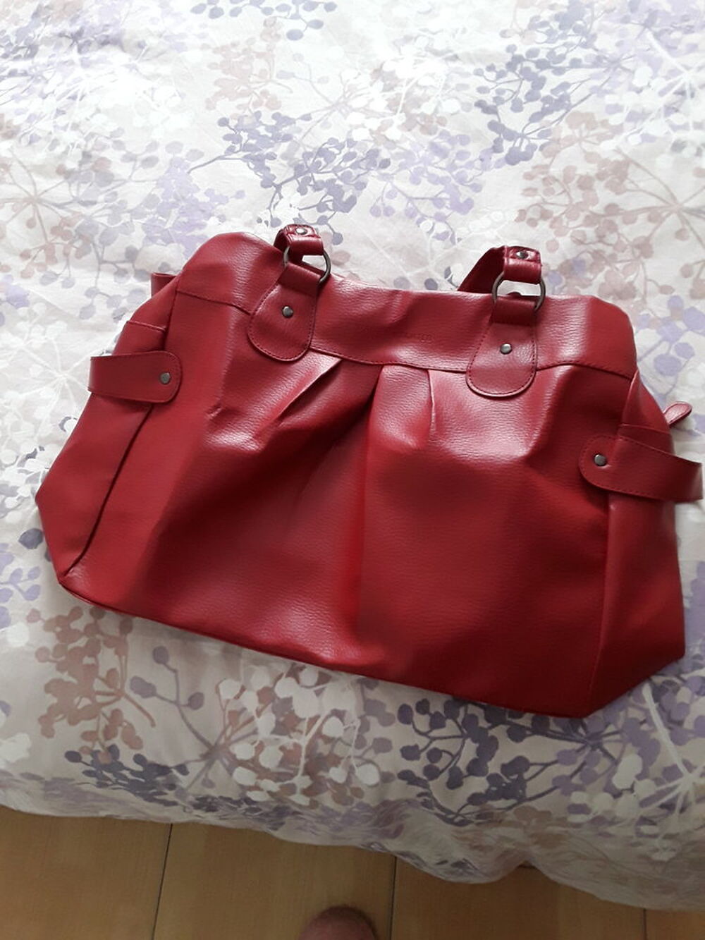 Sac &agrave; main, marque Daniel Hetchter rouge Maroquinerie