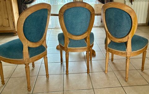 3 Chaises en bois et tissu bleu Carbon-Blanc (33)