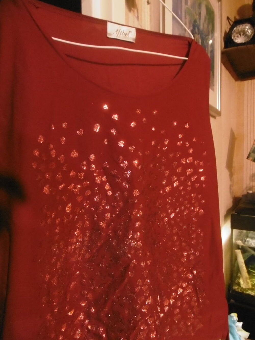 Tea shirt sans manches brillant Vêtements