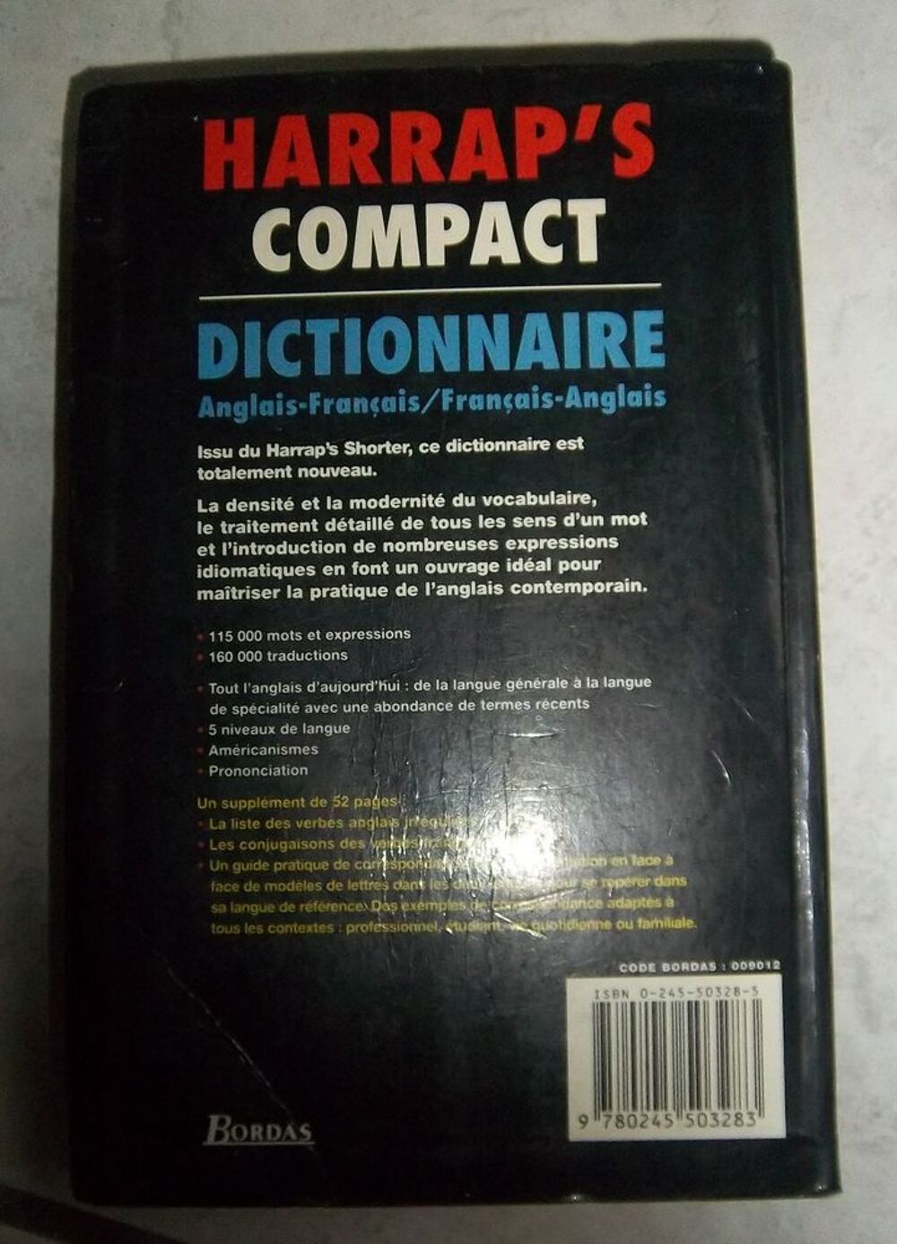 Harrap's compact dictionnaire anglais fran&ccedil;ais Livres et BD