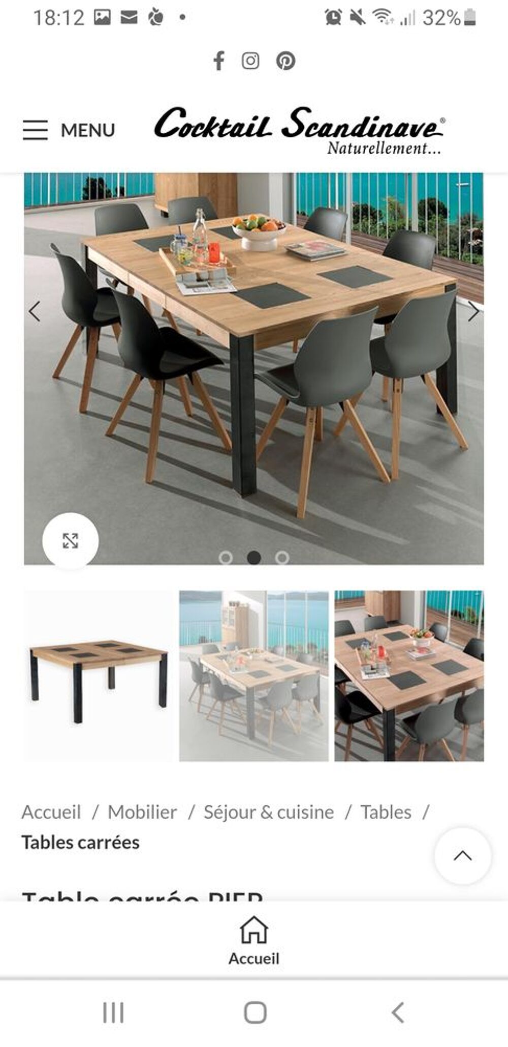 Table et ses chaises Cocktail Scandinave Meubles