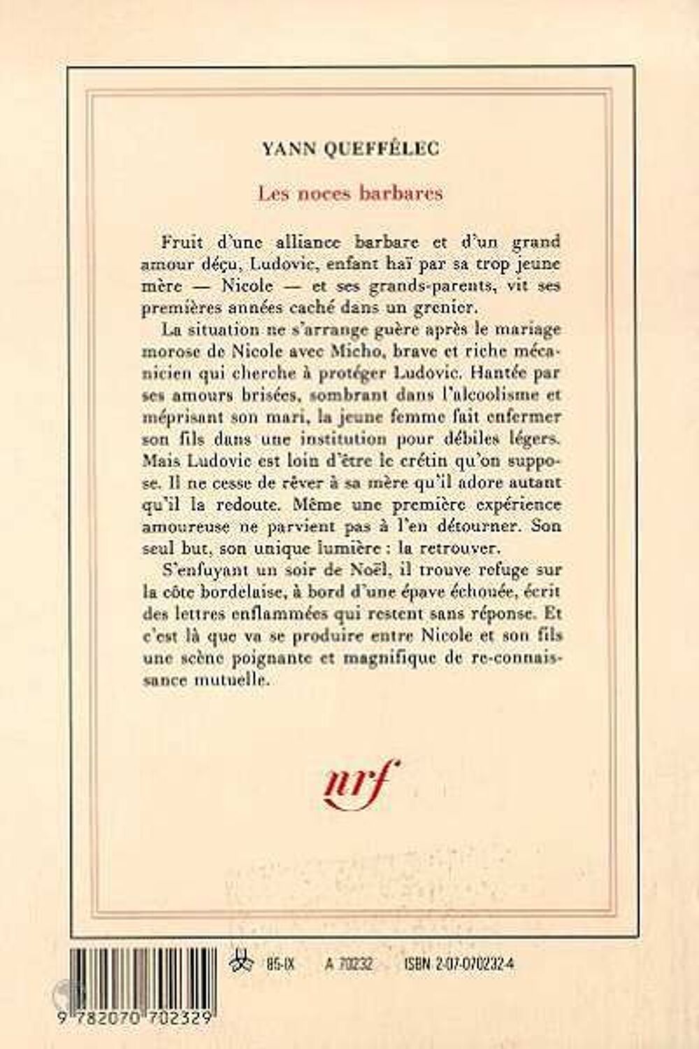 Les noces barbares Livres et BD