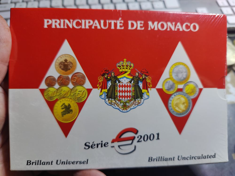 COFFRET BU MONACO 2001 De 1 Cents &agrave; 2 euros. 