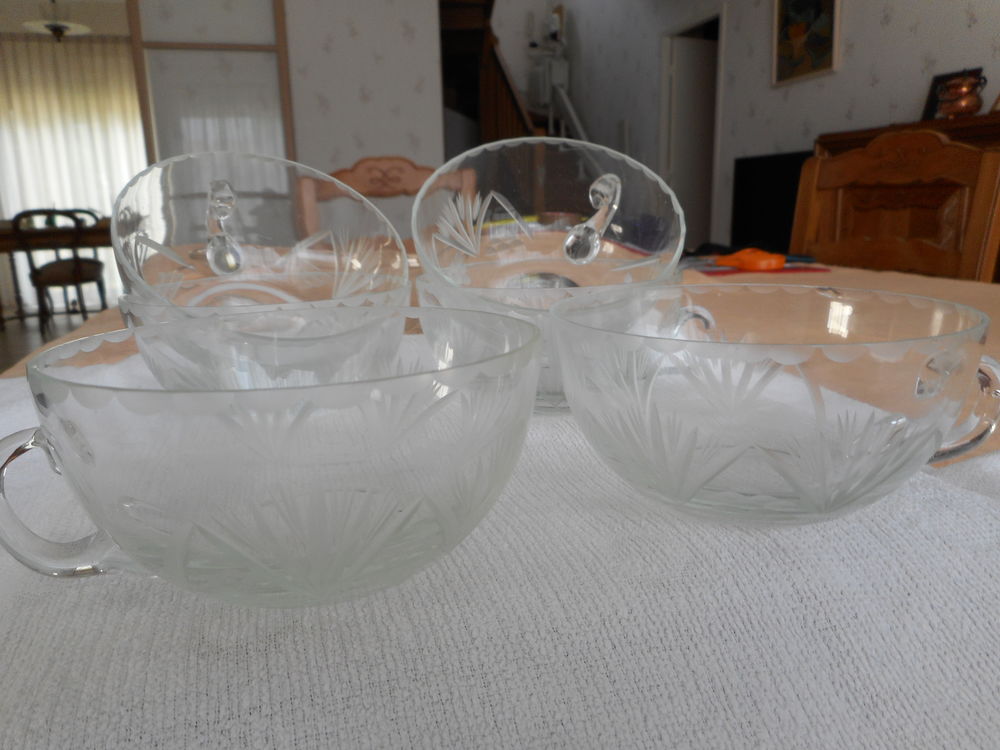 SERVICE A SALADE DE FRUITS CRISTAL ANNEES 50. Cuisine