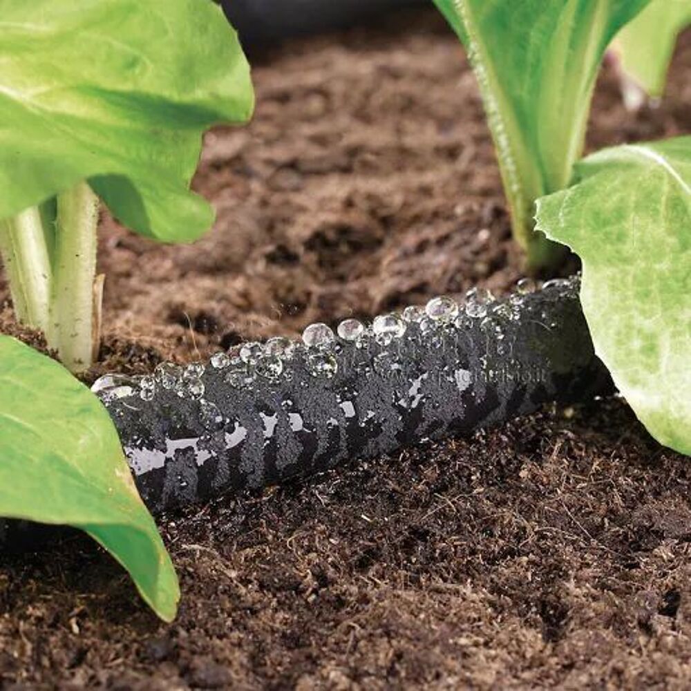 Tuyau d'arrosage poreux L. 25 m x &Oslash; 13-16 mm noir Jardin