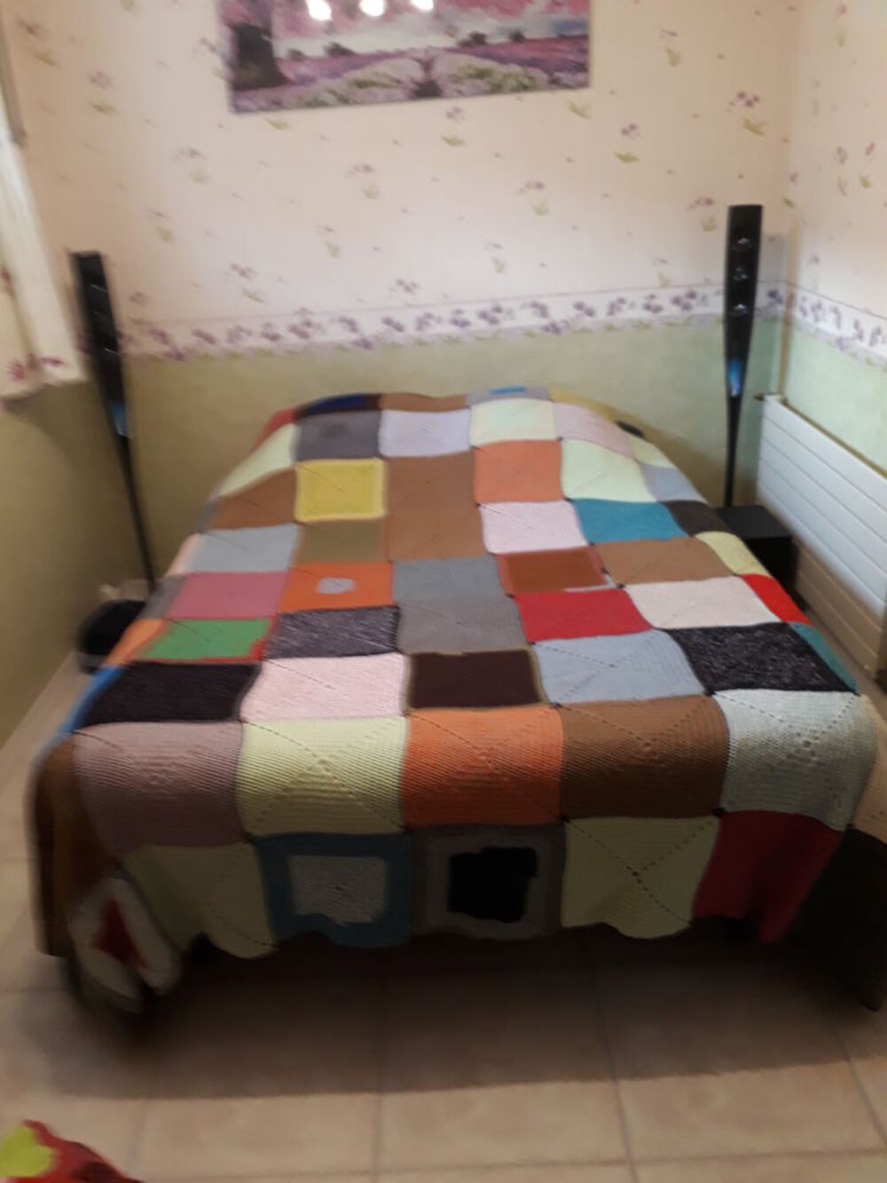 Plaid fait main au crochet 2.50 x 2.10 . 30€ Décoration