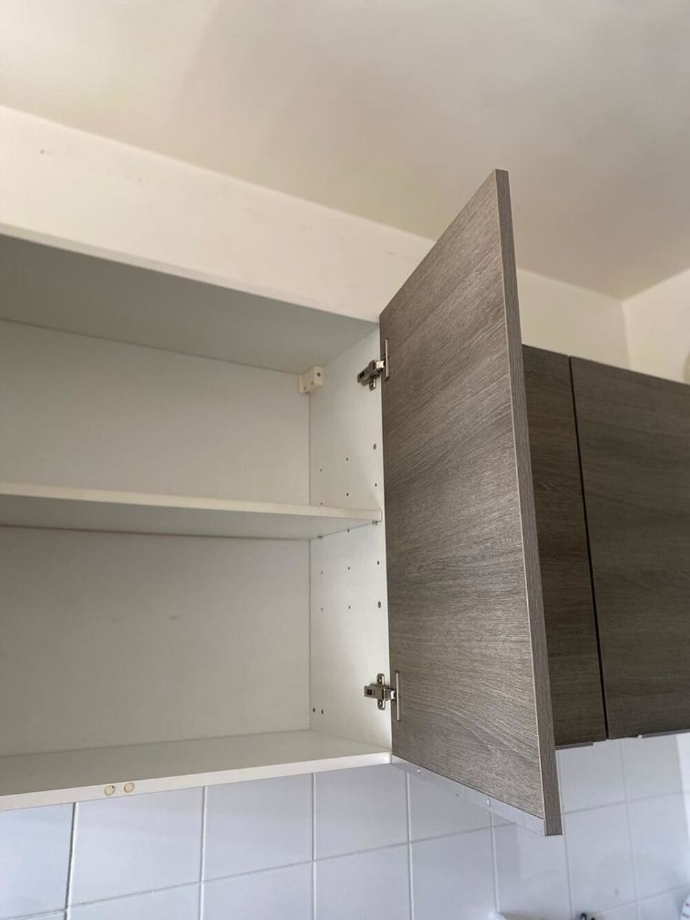 Lot meuble haut de cuisine effet bois gris marron Meubles