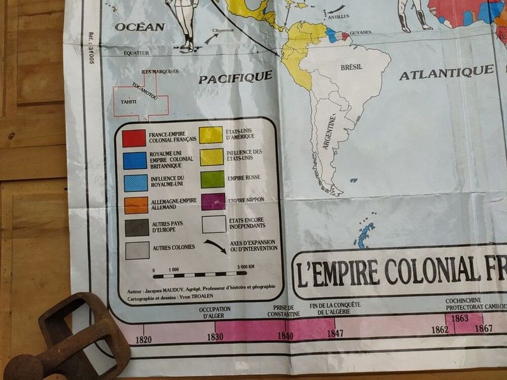 Carte scolaire l'Empire Colonial Fran&ccedil;ais en 1914 