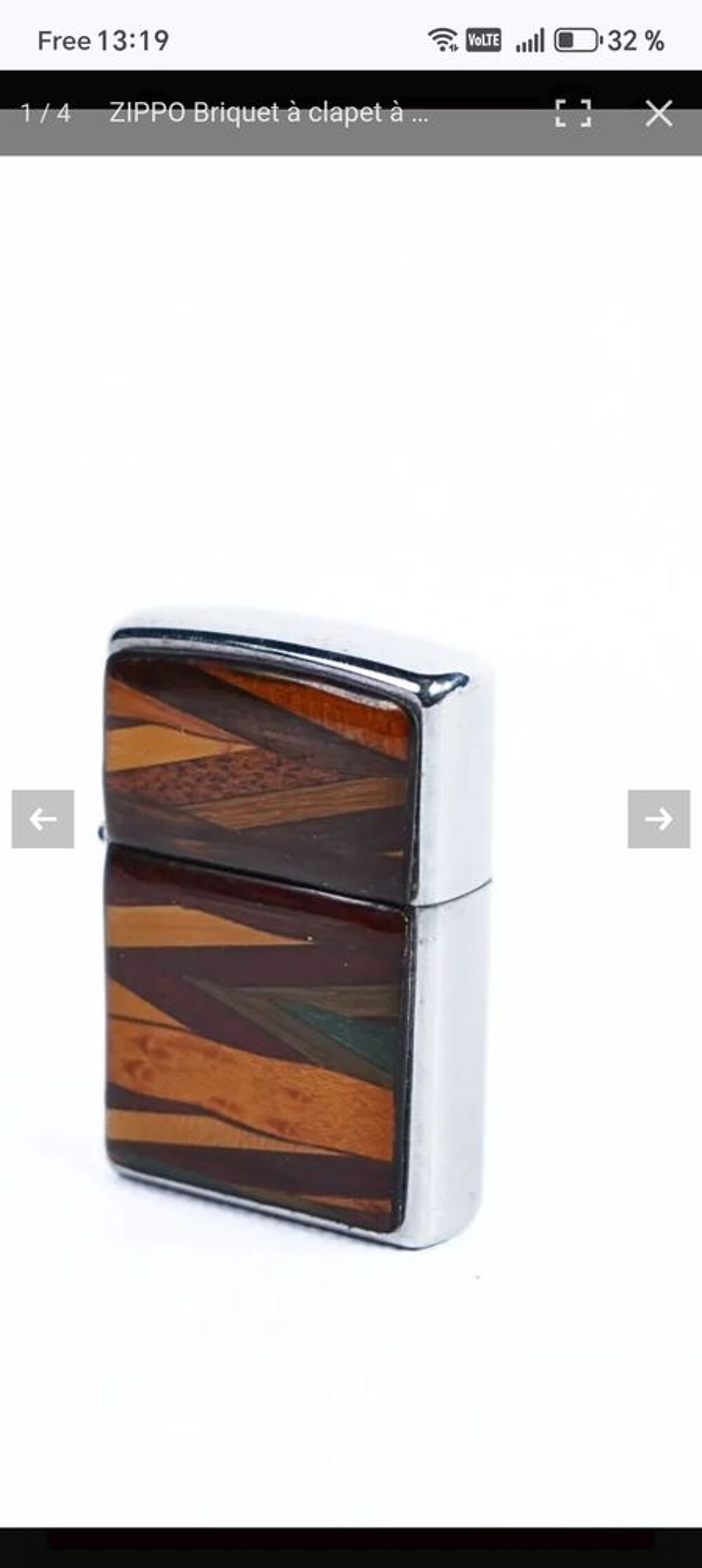 Zippo marqueterie sous r&eacute;sine 