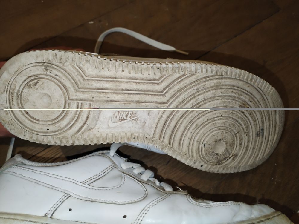 Basket NIKE AF1 basse full cuir blanche (43) Chaussures