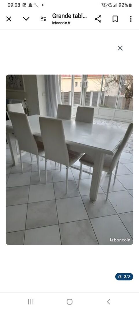 Jolie table blanche en chne avec 6 chaises 180 Brtigny-sur-Orge (91)