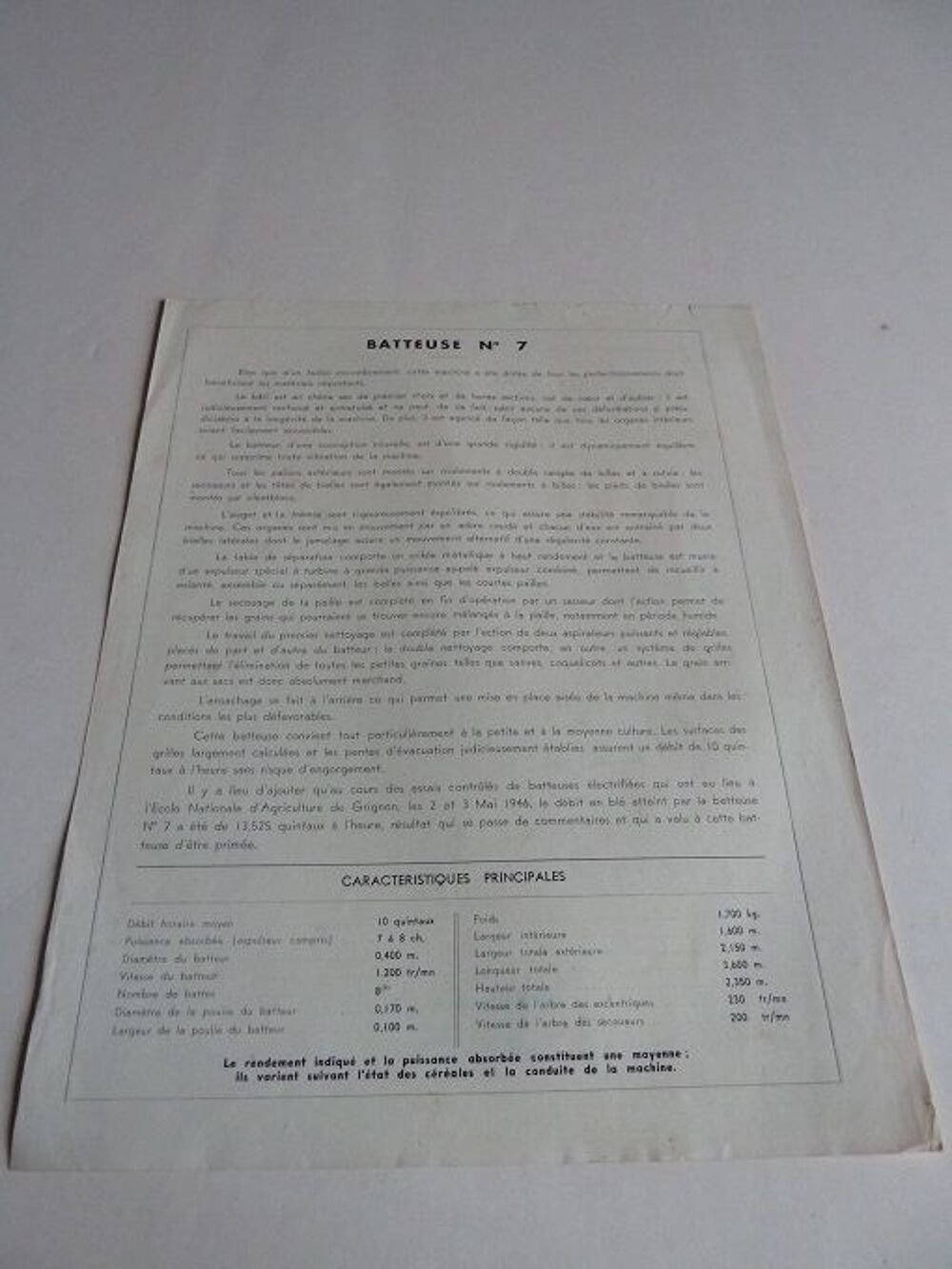 Prospectus documentation de Batteuse ALBARET 