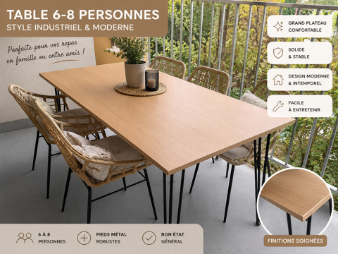 Table salle �  manger style industriel 6-8 personnes 95 Ensisheim (68)