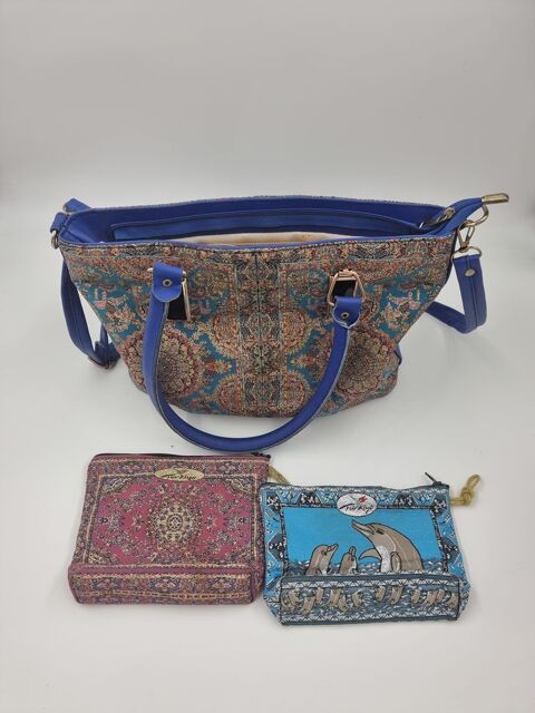Sac à main multicolore avec petites trousses assorties 2 Vulbens (74)