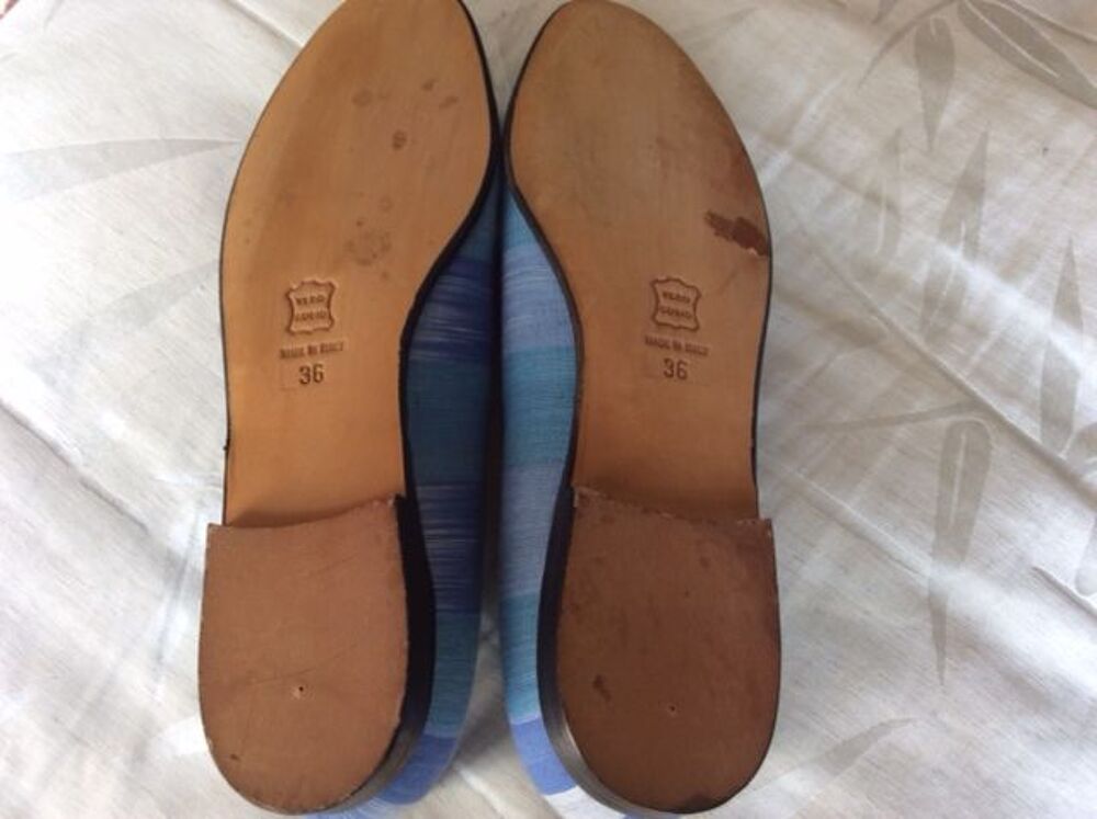 ballerine bleues ray&eacute;es Chaussures