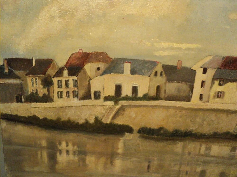 Tableau Peinture Maisons Bord de Loire (Indre et Loire) Décoration