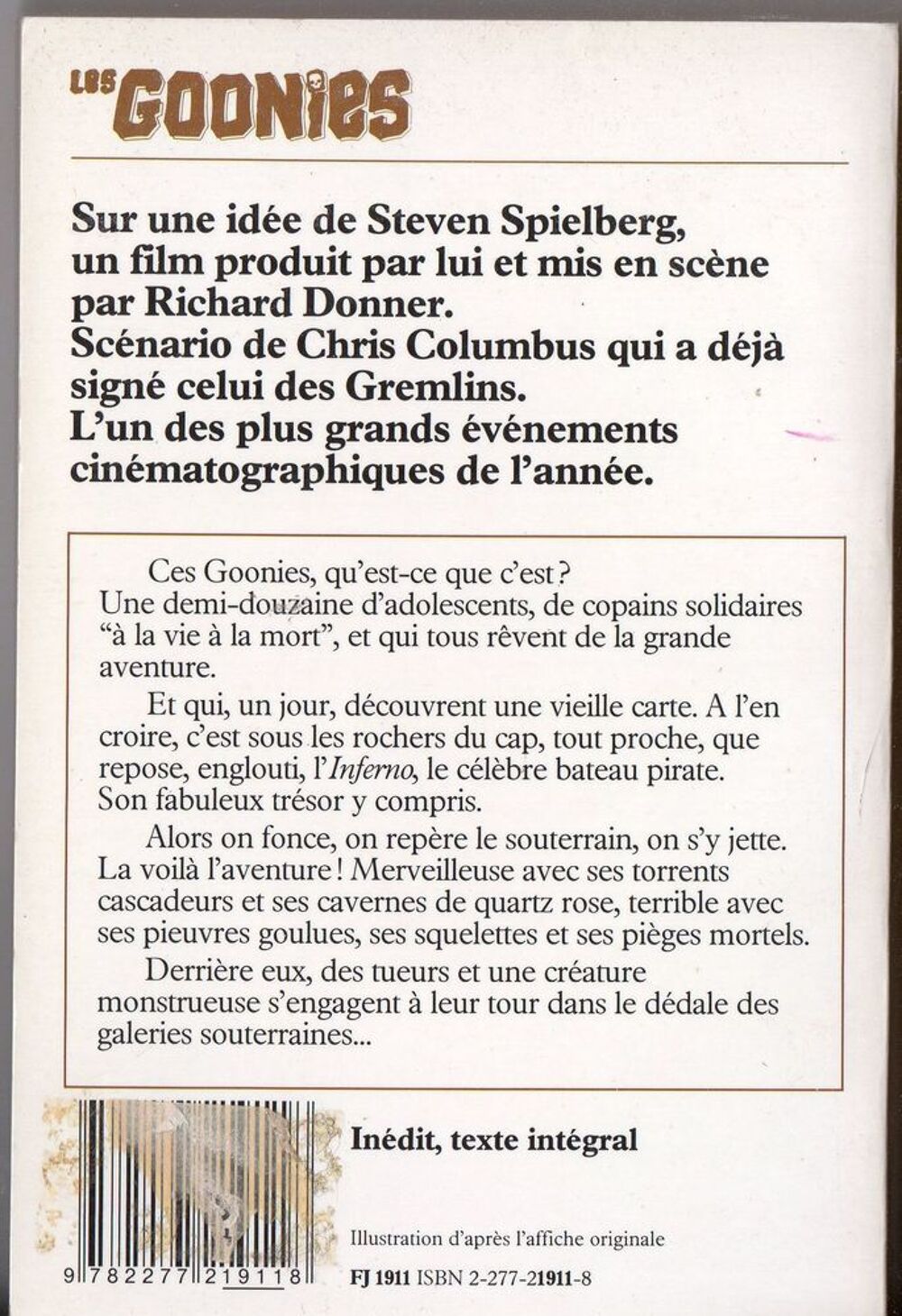 Les Goonies - Steven Spielberg Livres et BD