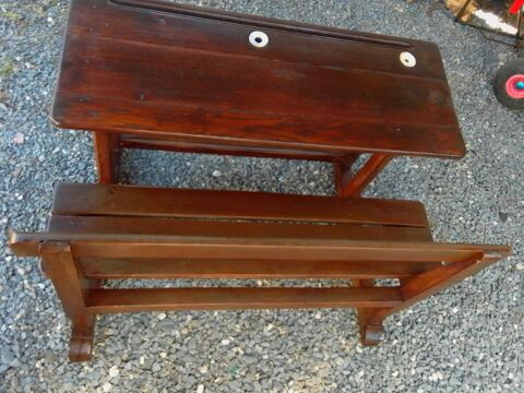 Bureau  écolier double vintage  petits enfants tbe encriers 90 Murville (54)