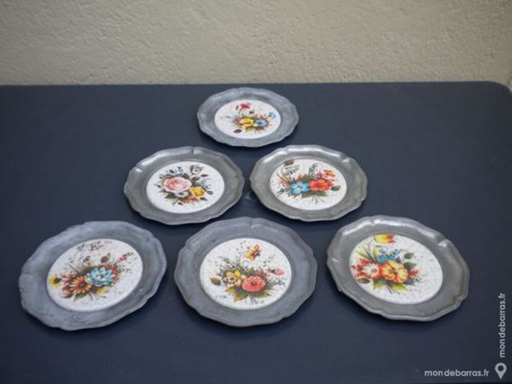 6 PETITS SOUS-VERRES " Fleurs " Décoration