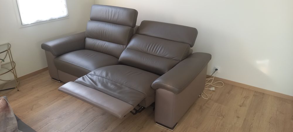 canap&eacute; relax 3 places en cuir Meubles